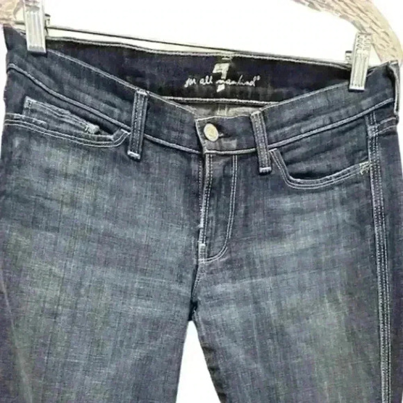 7 For All Mankind Women's Bootcut Jeans Size 28 Dark Blue Stretch Denim - Picture 9 of 16